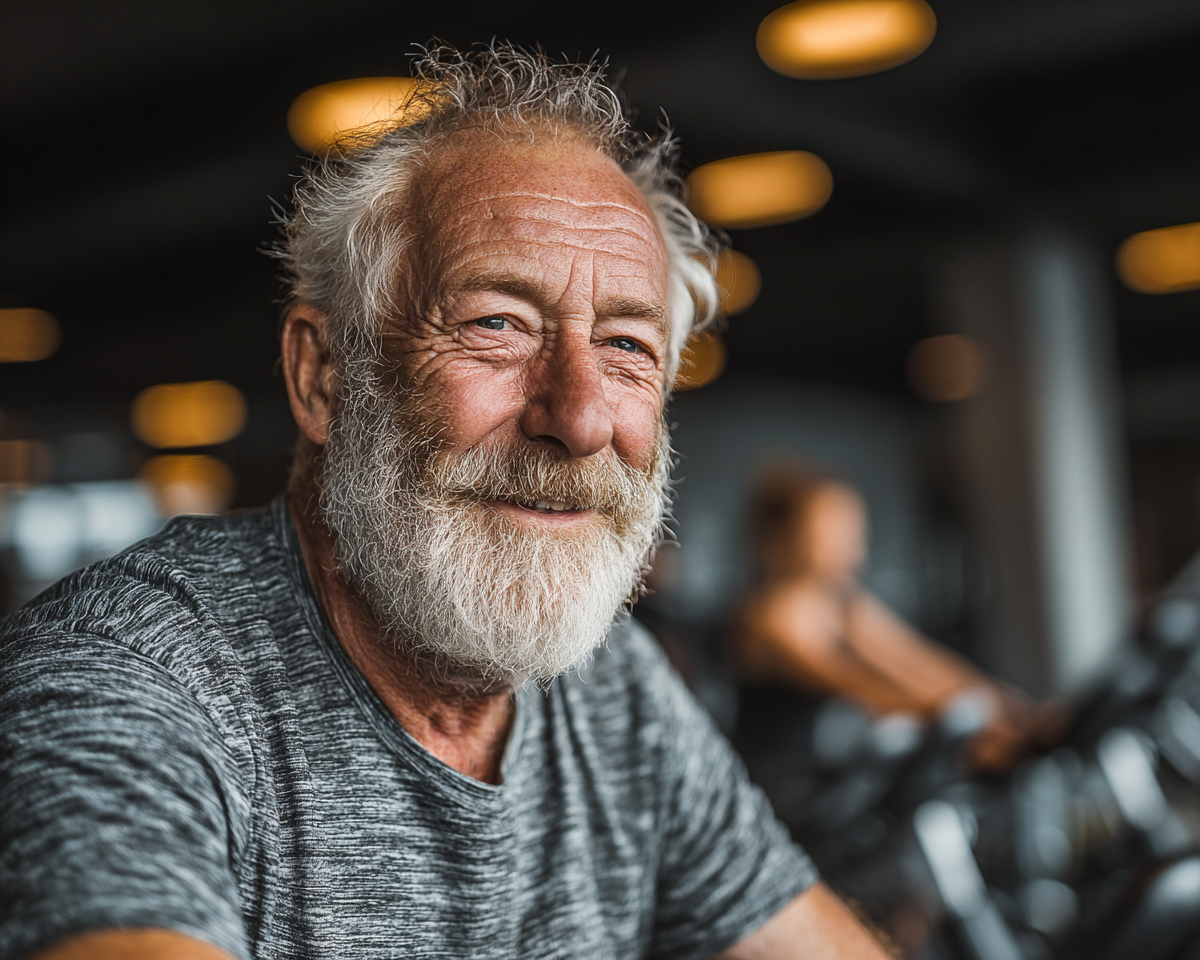 Aktív idősebb emberek csoportosan gyakorlatoznak